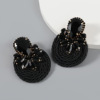 Glossy elastic woven earrings, European style, polyester, suitable for import