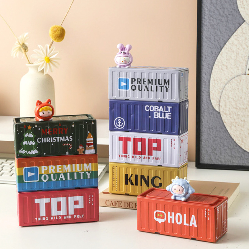 Retro Industrial Style Container Storage Box Rust-Proof Iron Mini Soft Decoration Storage Box Living Room Desk Storage