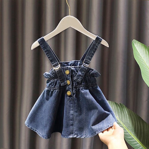 1-8 year old baby girl fashionable vest dress girls spring new style 3 girls baby fashion denim vest dress
