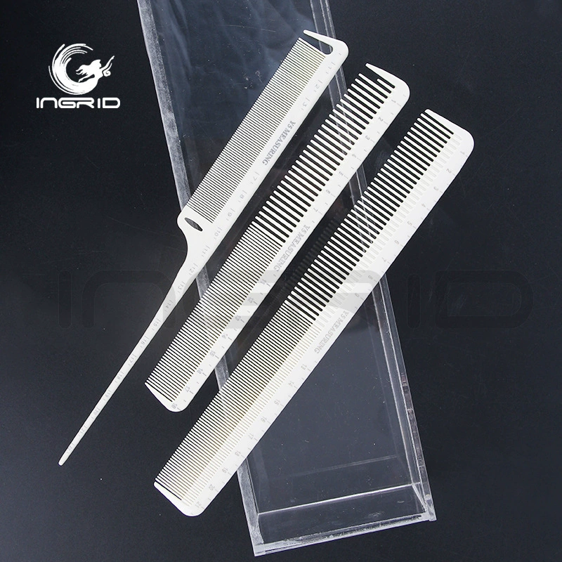 Hairdressing Comb (INGRID) double-headed, rice-white tail comb with dense teeth