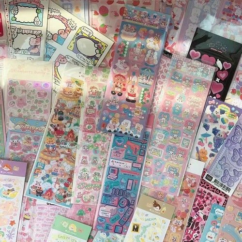 Original Korean version of Goo Card set, cute cartoon children's handbook stickers, laser Gooka stickers, handbook stickers wholesale