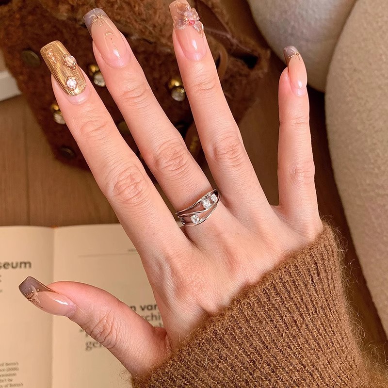 Designer Ring Galaxy Brilliance Silber Welle Mit Diamantbesatz_voghion.com