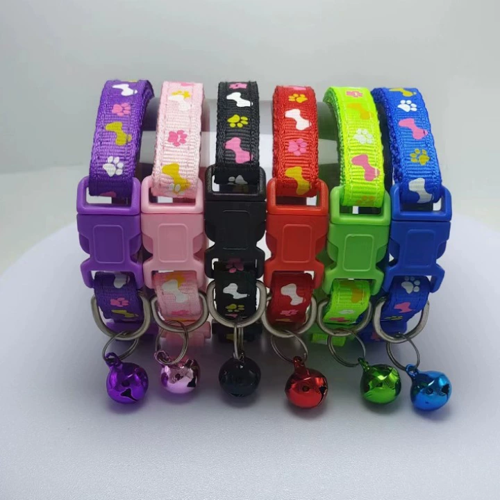 Творческий след кости печать патч воротник животное ошейник колокольчик кошачий воротник в наличии завод