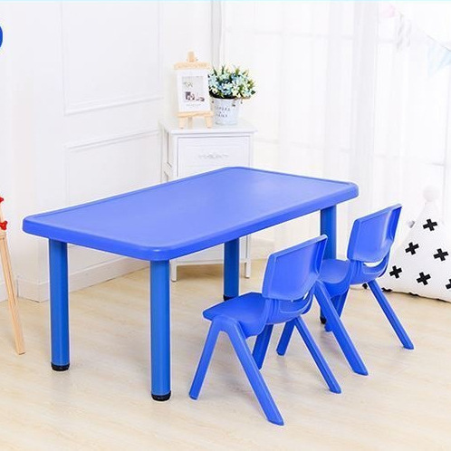 Kindergarten table and chair set, children's plastic rectangular table, early education baby eating and drawing table, home use small desk Kindergarten table and chair set, children's plastic rectangular table, early education baby eating and drawing table, home use small desk