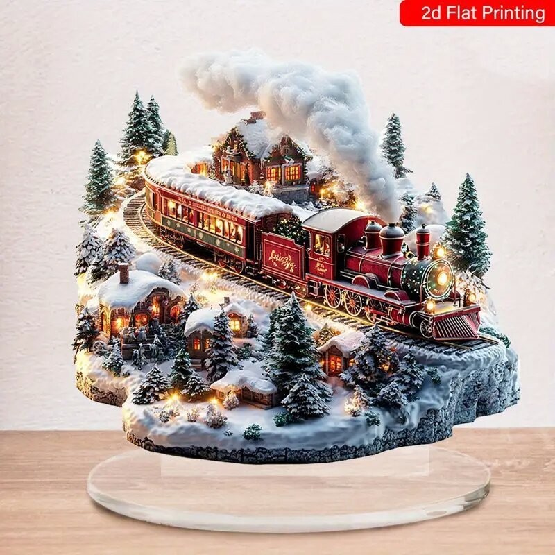 JIT 越境新製品クリエイティブクリスマスツリーサンタクロースアクリルハンギングクラフトフェスティバルホリデーペンダント|undefined