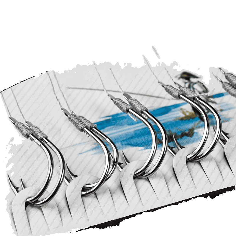 Gancho de pescado de Isseni, gancho de pesca, línea de doble gancho, línea de defensa contra la mordida de caballos, fábrica de cadena de suministro de comercio al por mayor