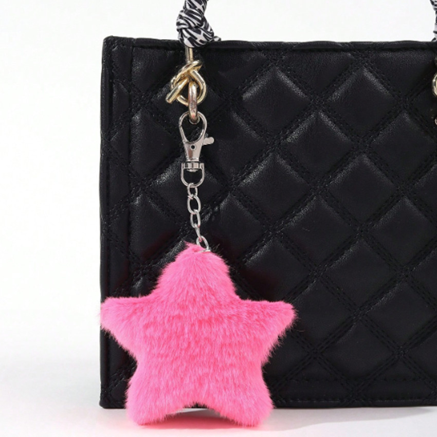 15g Weight Bag Pendant, Keychain Classification 1 Piece Quantity Daily, Street Occasion Imitation fur, Alloy Material Star Pattern Cute Style 1 Piece Cute Star Imitation Fur Alloy Bag Pendant Keychain 10