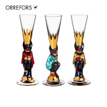 瑞典Orrefors进口手工描金酒杯诺贝尔纪念杯Nobel创意高脚烈酒杯