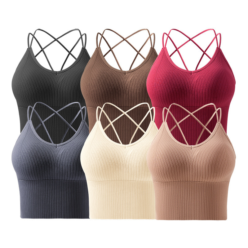 Xiaohongshu Douyin Live Seamless Cross Sexy Versatile Beautiful Back Wrap Chest Vest Large Size with Removable Chest Pads Xiaohongshu Douyin Live Seamless Cross Sexy Versatile Beautiful Back Wrap Chest Vest Large Size with Removable Chest Pads