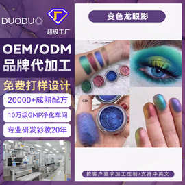 厂家OEM变色龙眼影贴肤不飞粉LOGO跨境外贸珠光闪粉九色眼影定制