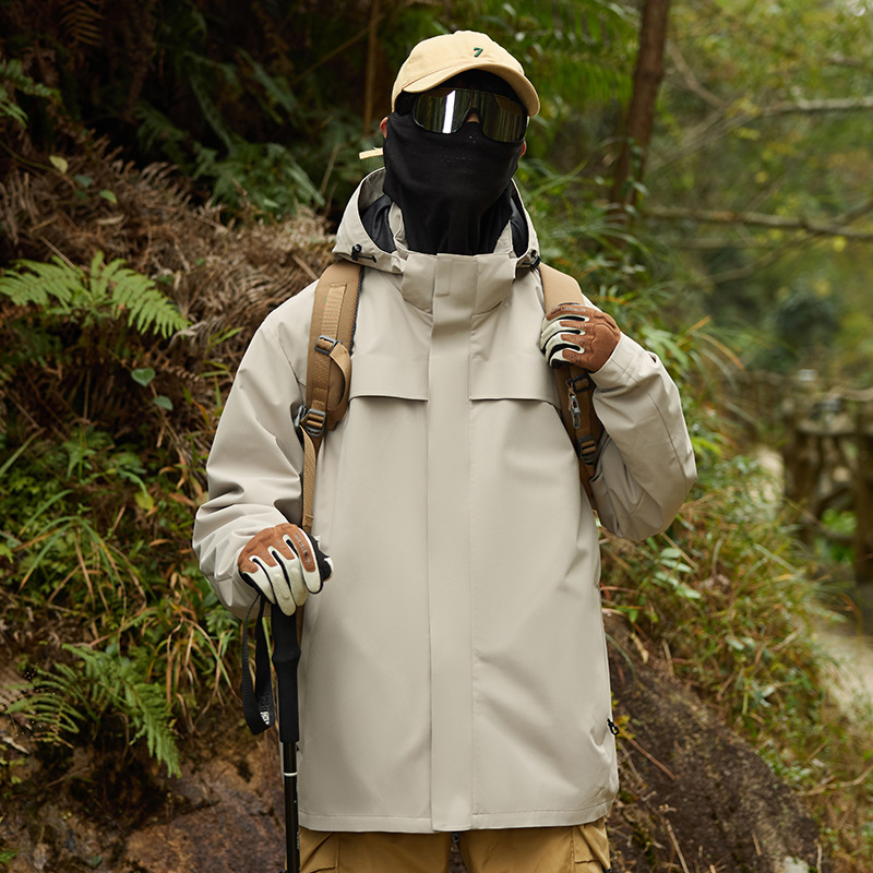 冲锋衣风衣薄外套定制三合一企业工作服加厚工装夹克做刺绣印logo