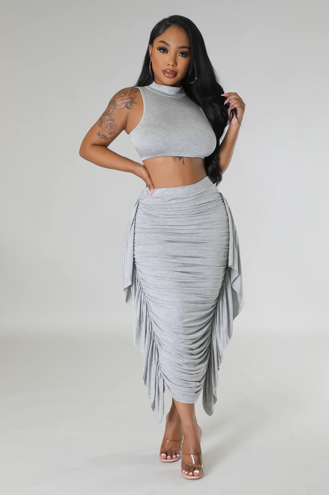 420g Weight Sleeveless Sleeve Length Tank Dress Dresses Type Spandex, Polyester Fabric Type Skirt Co-ord Set Sets Type 2 Pieces Set Quantity Daily Occasion Round Neck Neckline Regular Fit Fit Type Solid Color Pattern Summer, Spring Season Women's Gender Sexy, Streetwear Style Ruffles Craft Daily Women's Sexy Streetwear Solid Color Spandex Polyester Skirt Co-ord Set Skirt Sets 8