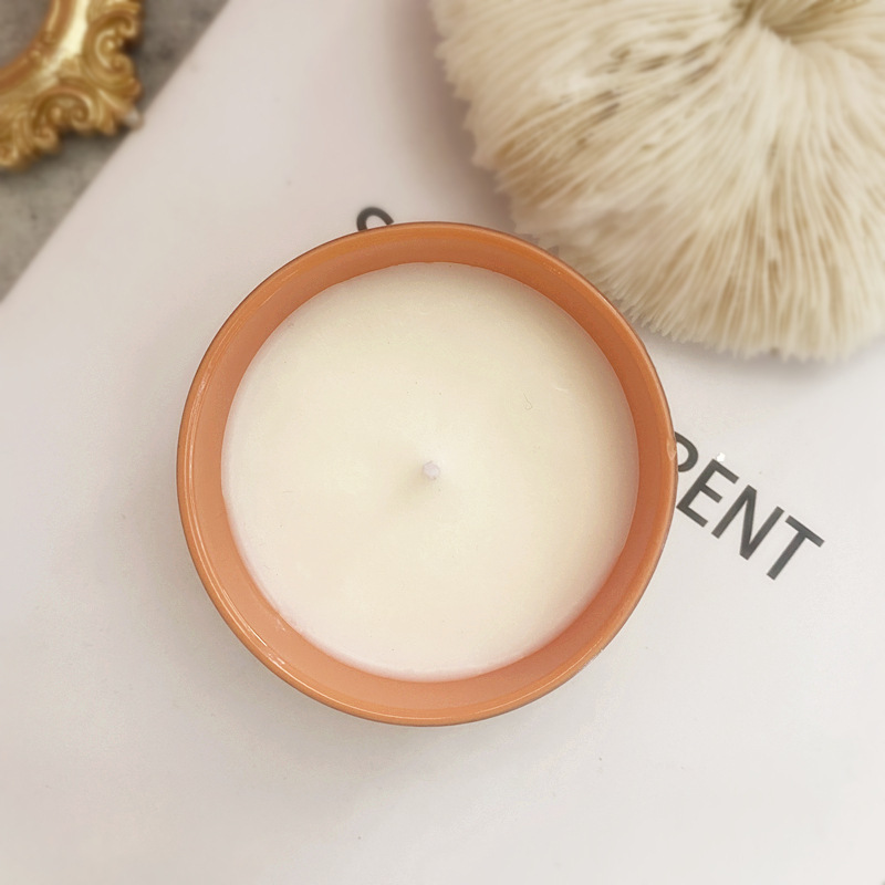 Cristal de piedra seca flor forma aromaterapia vela de soja cera ceremonia de la boda colorida vela taza caja de regalo con regalo de mano