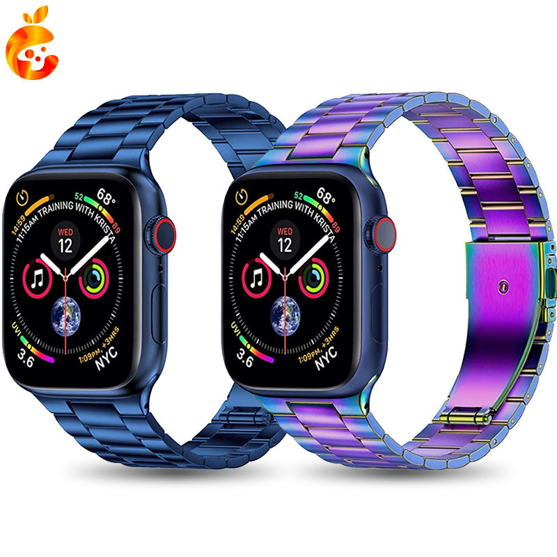New style for apple watch iwatch stainless steel strap apple watch metal waterproof three bead strap