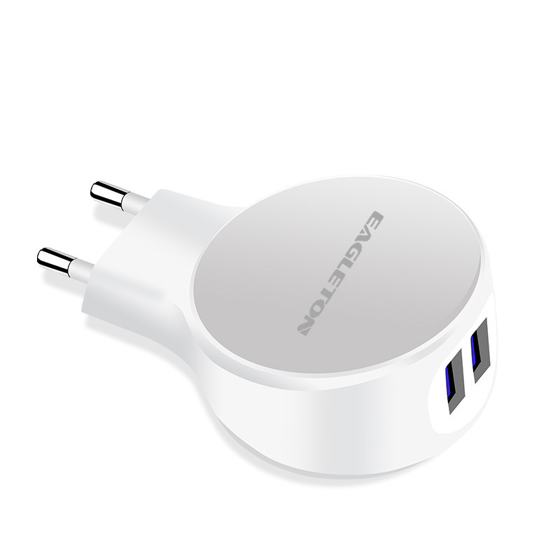 Dual USB Mobile Phone Charger 5V2.1A Adapter Two-Port Round Multi-Function Smart Universal Fast Charging Head