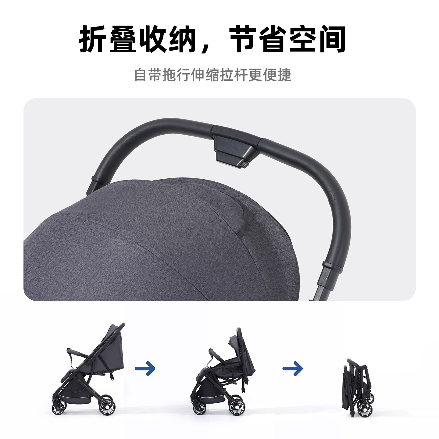 Carrinche de bebé transfronterizo alto paisaje se puede sentar y acostarse con un botón plegable para pasear con artefactos mágicos para bebés recién nacidos con tirón
