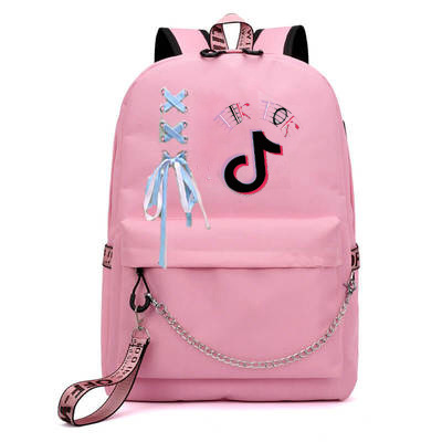 New Luminous Usb Rechargeable Backpack TikTok Backpack Vibrato With The Same Ribbon Student School Bag