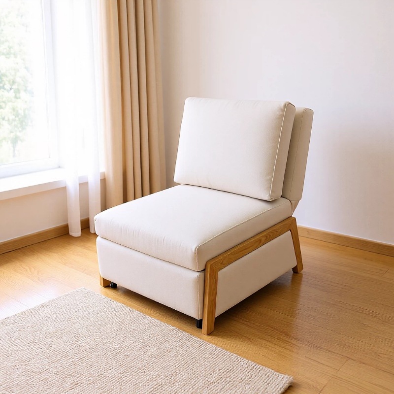 Sofá cama de una sola persona plegable multifuncional, sala de estar balcón, almuerzo sin lavado, sofá cama de tela de tecnología