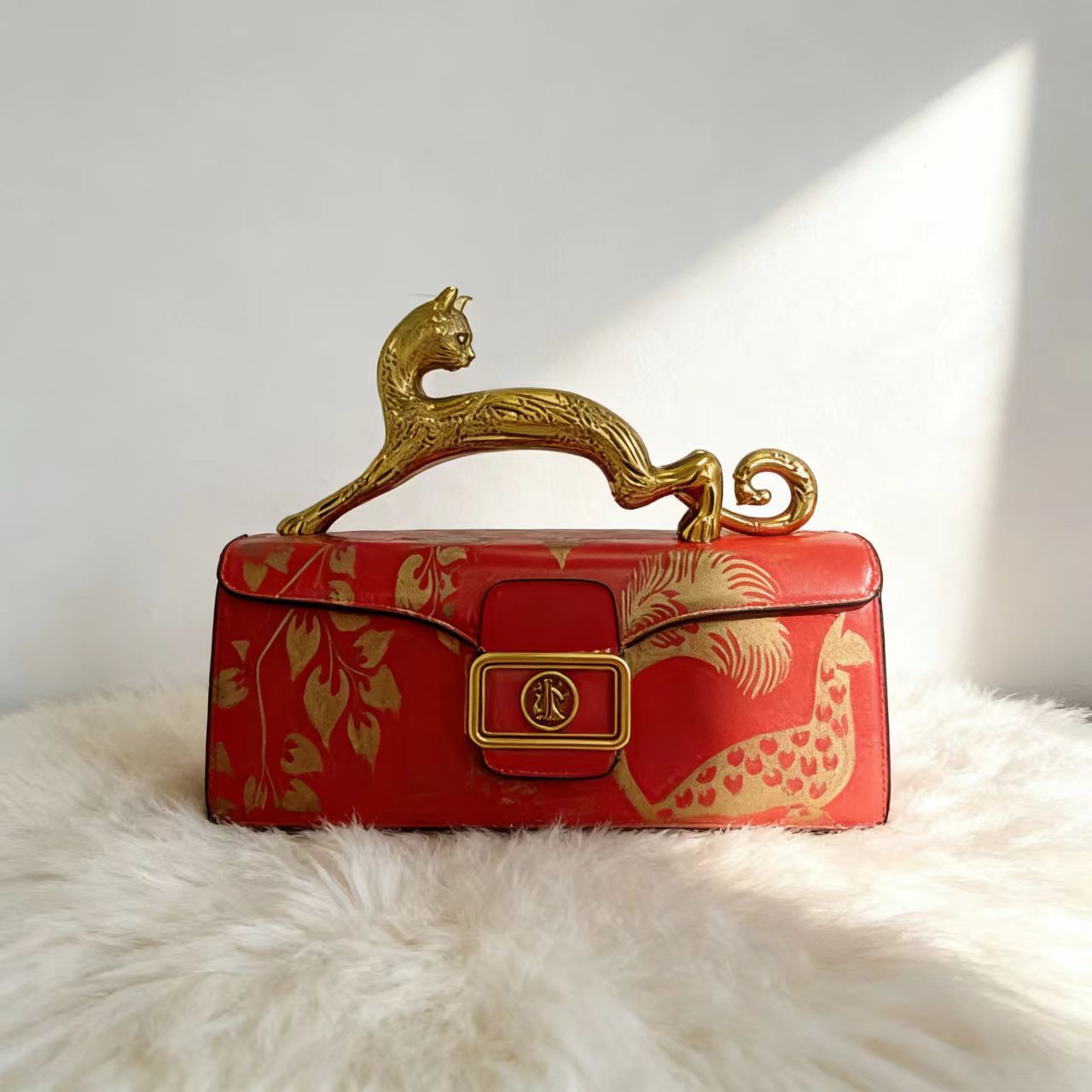 Cross-Border Celebrity Style Leopard Handle Bag Square Luxury Cowhide Fashion Versatile Banquet Shoulder Bag For Women - Thumbnail 7