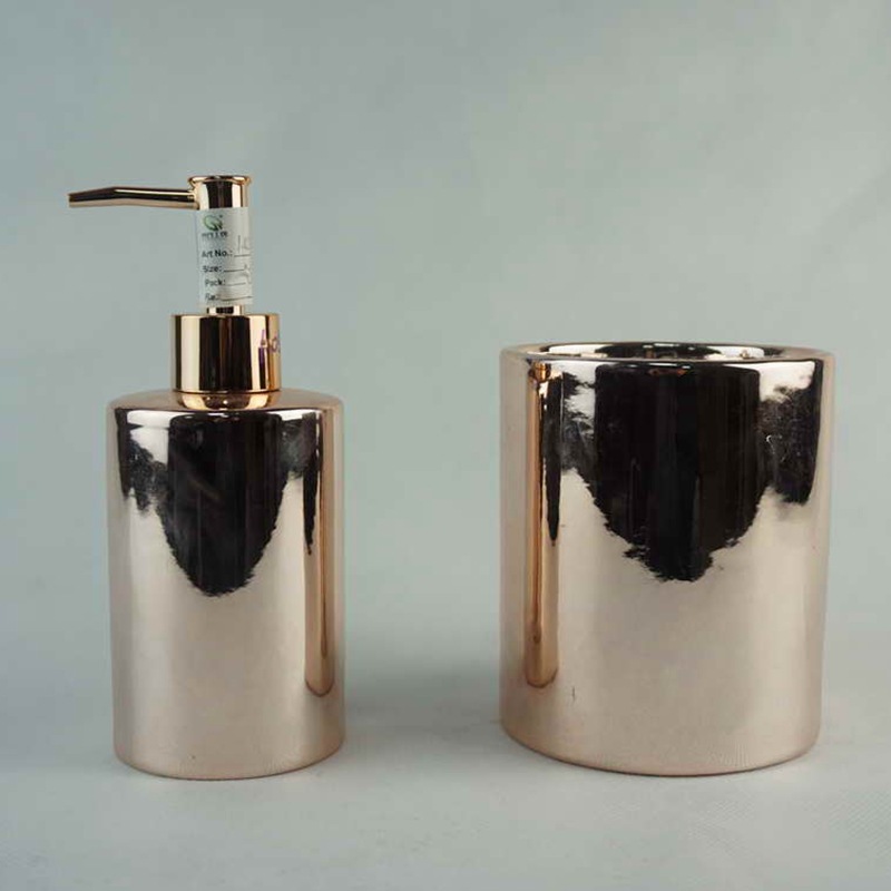 Creativa cerámica galvanoplastia dorada botella de desinfectante de manos cerámica para el hogar botella de gel de ducha loción cerámica botella de subenvasada personalizada