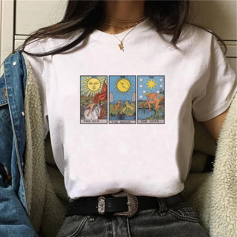 Witch March Gothic Sun Top Women Harajuku T-Shirt Girl Graphic Harajuku 2000S Clothing Women's Gothic