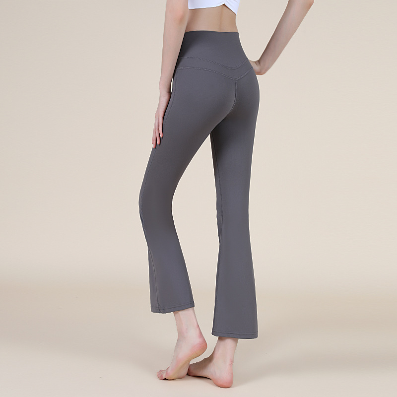 Nuevos pantalones de cintura alta micropantalones adelgazantes de caderas de baile Pilates pantalones elegante de moda deportiva pantalones de boquilla