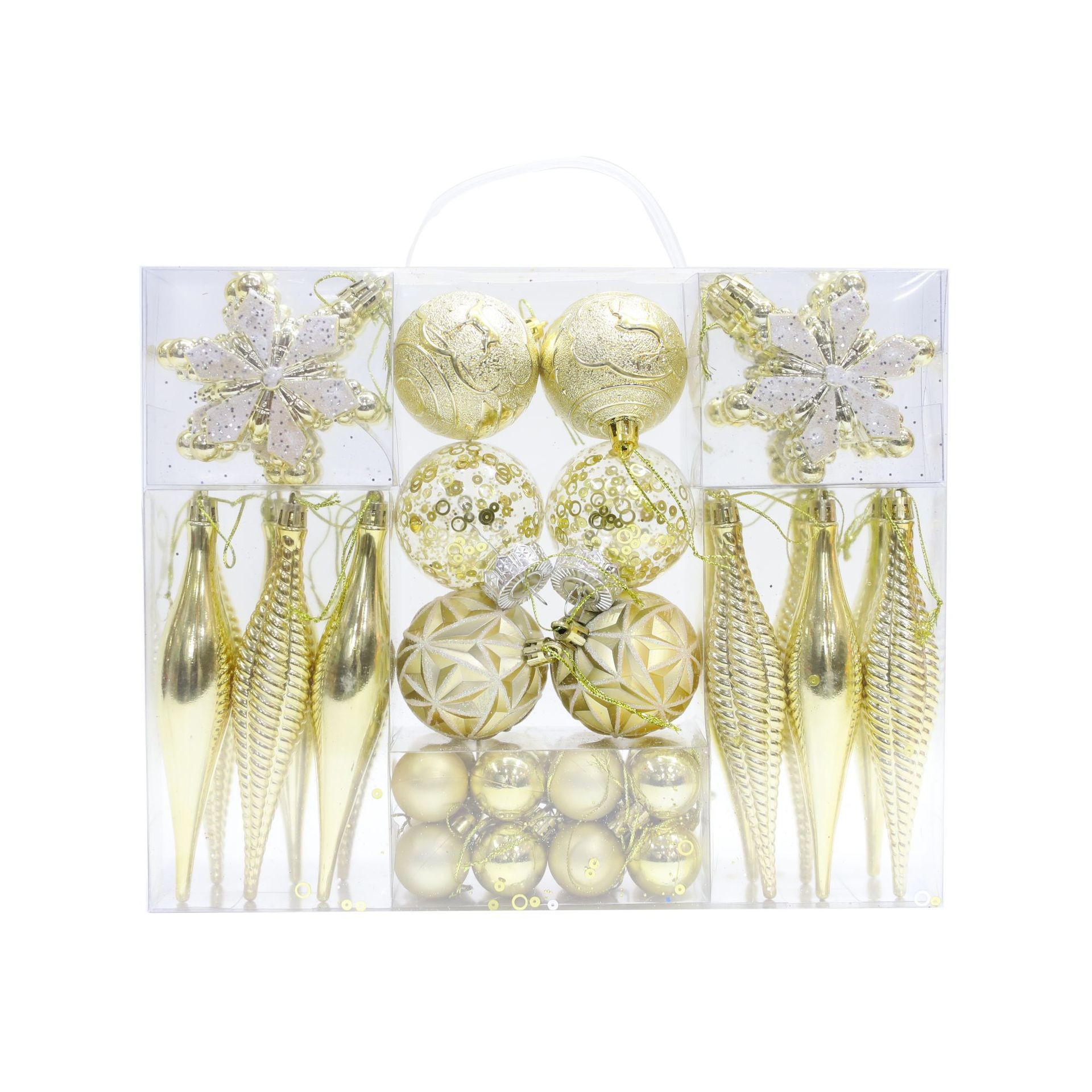 Navidad nuevo especial en forma de 40 bolas de plástico electrochapadas clásico BOLA DE Navidad colgando adornos árbol de Navidad colgando decoraciones conjunto