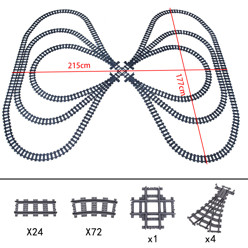 Tren De La Ciudad vía del tren compatible con el carril recto curva combinación escena pequeña partícula montaje bloques de construcción bolsa de juguete