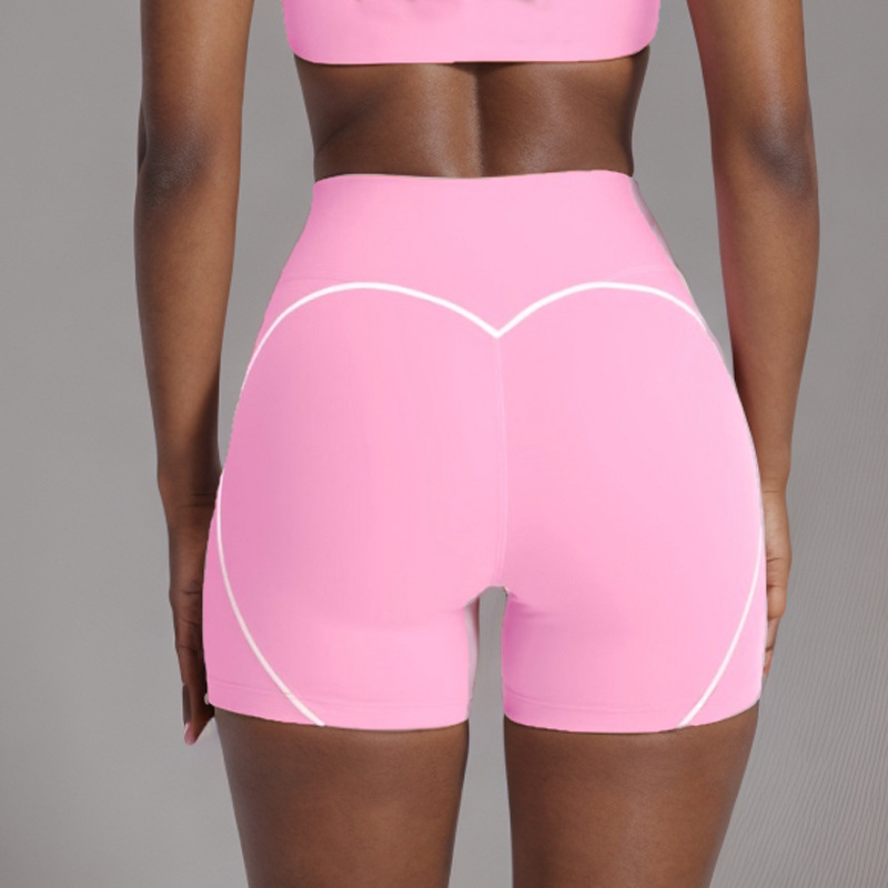 Procesamiento personalizado OEM comercio exterior europeo y americano transfronterizo belleza espalda deporte contraste color sujetador melocotón cadera alta cadera elástica pantalones de yoga