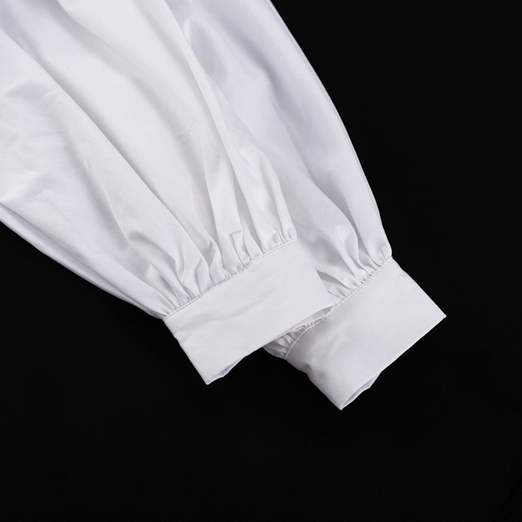 Sexy Draped Women Lantern Sleeve Tube Top Cinched Waist Lace up Top Pettiskirt Two Piece Sets