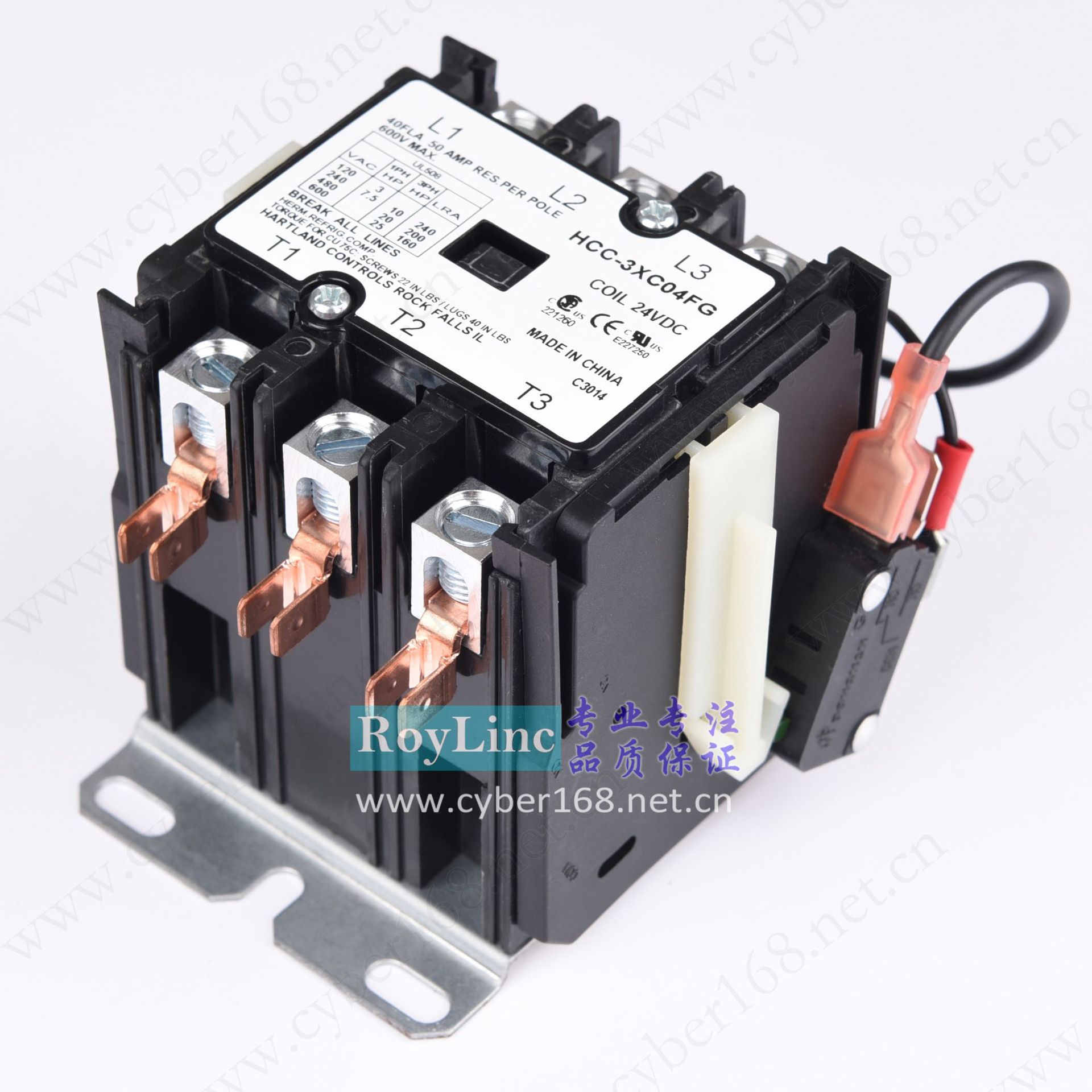 24VDC 40A直流线圈电压HCC-3XC04FG 三相美式交流接触器UL CSA CE