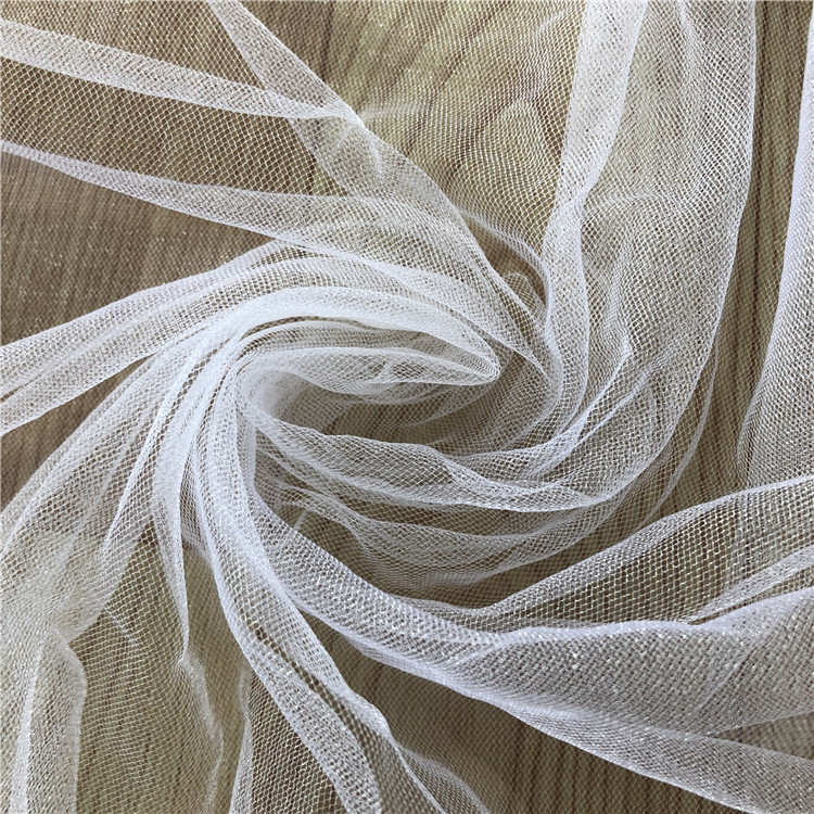 100%涤纶纱网 美国网 超密网眼婚纱面料 3米宽门幅白色打卷