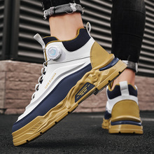 高帮男鞋秋冬季运动休闲板鞋防水厚底增高上班工作鞋中邦马丁靴男