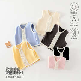 婴儿马甲a类春秋季保暖加绒宝宝衣服背心坎肩外出服安阳婴童装
