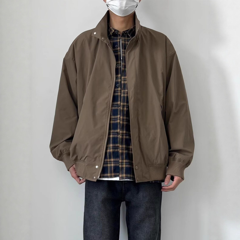 Autumn Maillard Fake Two-Piece Jacket Men's Baseball Uniform for Male College Students with a High-End Feel to Wear with Jeans