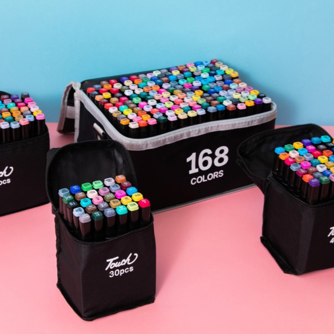 Juego de rotuladores de doble punta, de un solo color, de gran capacidad, 48 colores, 80 colores, 36 colores, 60 colores, 168 rotuladores a base de aceite, rotuladores de dibujo transfronterizos