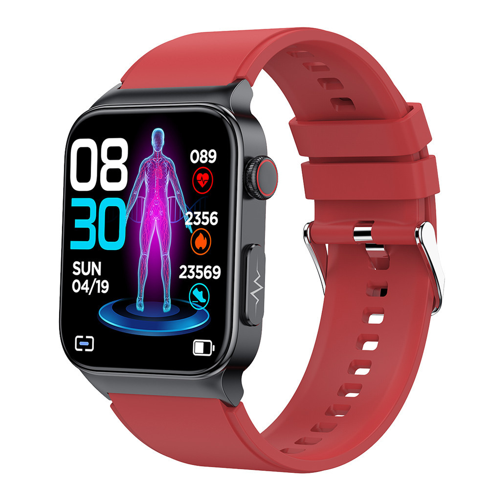 E500 smartwatch nieuwe realtime niet-invasieve glucose ECG+PPG hartslag bloeddruk bloed zuurstof elektrocardiogram monitoring_voghion.com