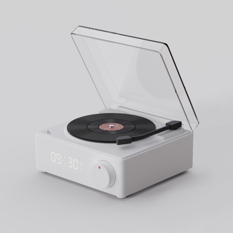 原子目覚まし時計音響レトロ無線bluetooth創意小型スピーカーカードusbミニ黒ゴムレコード機スピーカー|undefined