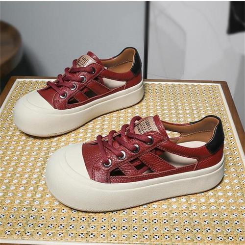 Women's Leather Slip-on Shoes 2024 Spring New Japanese Style Thick Sole Height Uncommon Matchable Sports Sneakers for Women