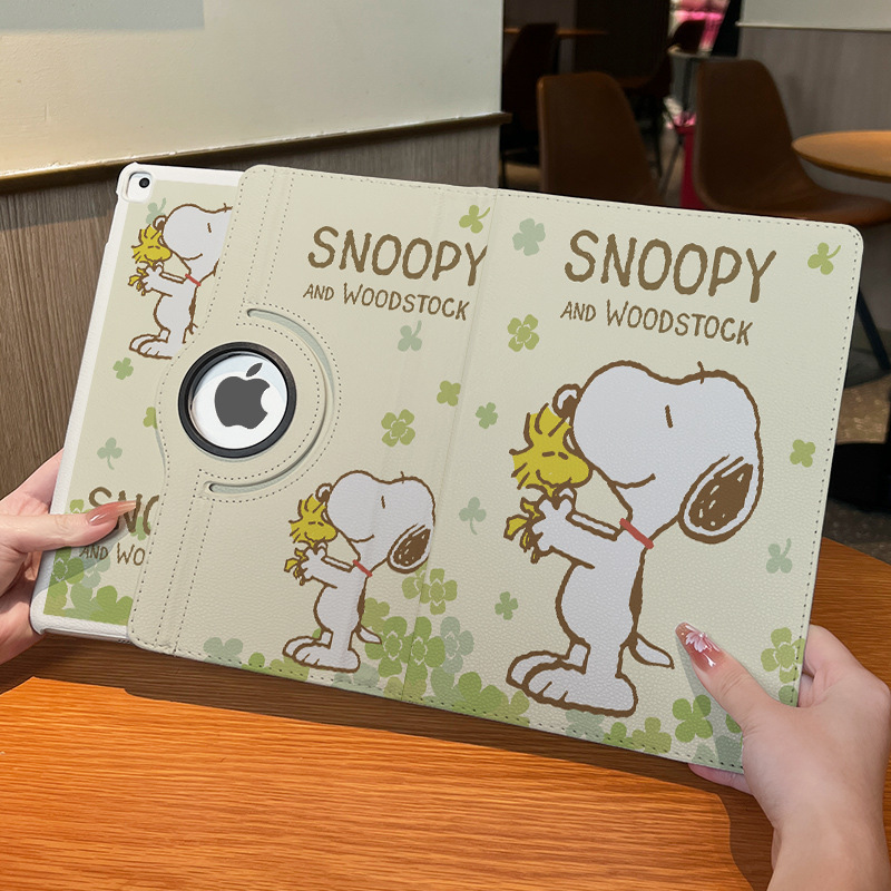 2026 Model Rotating Leather Case Tablet Protective Case Green Spring iPad Protective Case Without Pen Slot 10Th Generation iPad Case
