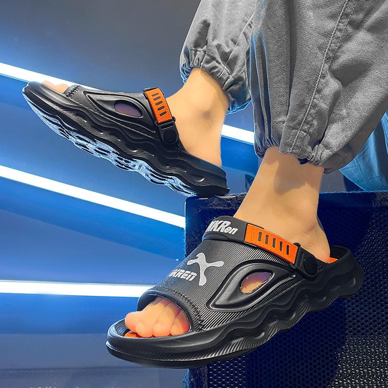 Sandalias de verano para hombres, antideslizantes y desodorantes, talla grande 46, sensación de pisar mierda, deportes juveniles, conducción, zapatillas de playa de doble uso