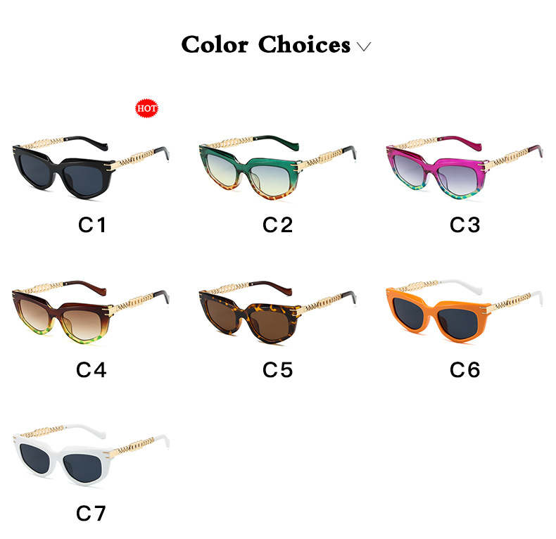Hip-hop Solid Color Ac Cat Eye Full Frame Women's Sunglasses display picture 1