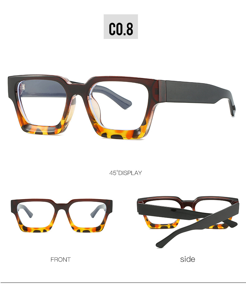 Simple Style Color Block Pc Square Full Frame Optical Glasses display picture 15