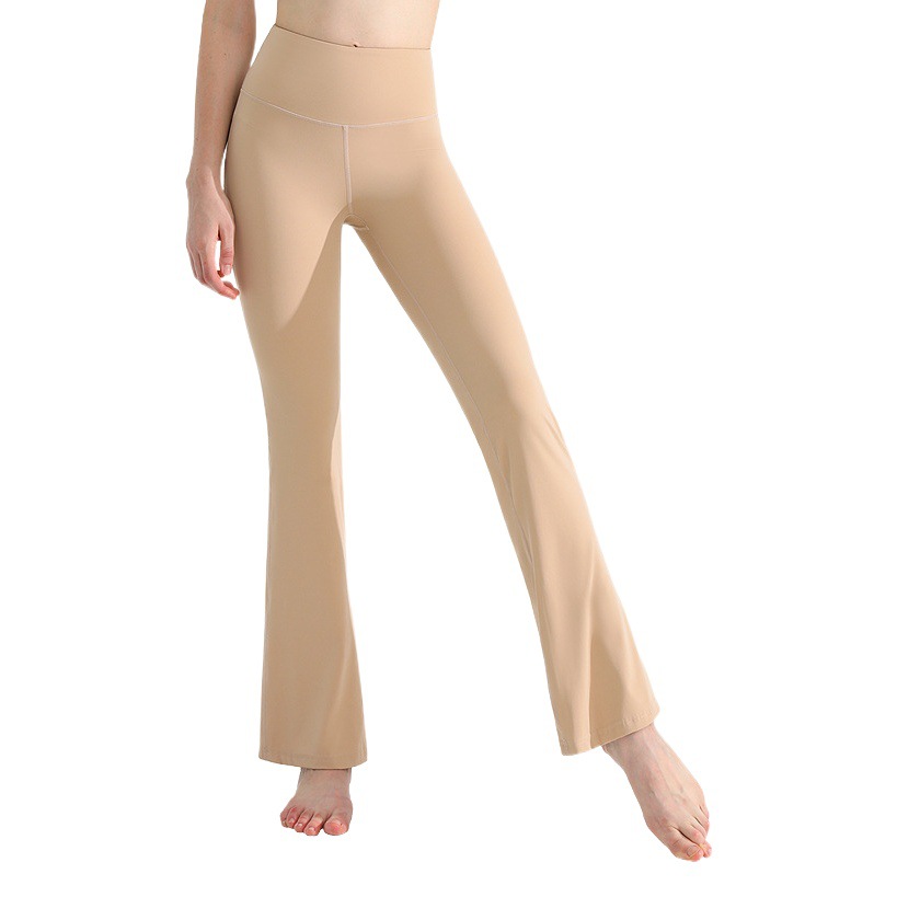 Pantalones acampanados de yoga lulu pantalones de fitness de secado rápido desnudo de alta elasticidad para mujer
