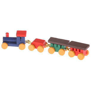 1:12 mini doll house dollhouse scene miniature decoration model OB11 colorful small train wooden ~