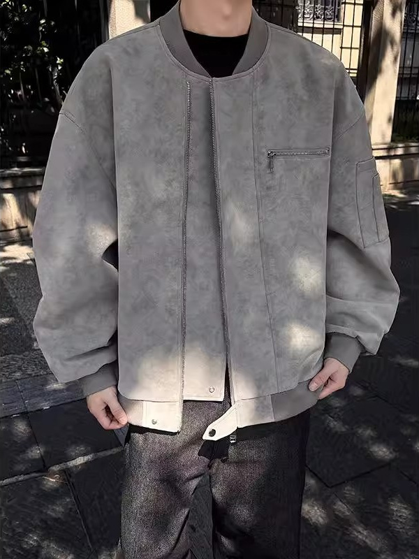 2025男士皮衣百搭痞帅机能风飞行机车皮衣短款休闲棒球服外套男潮|undefined
