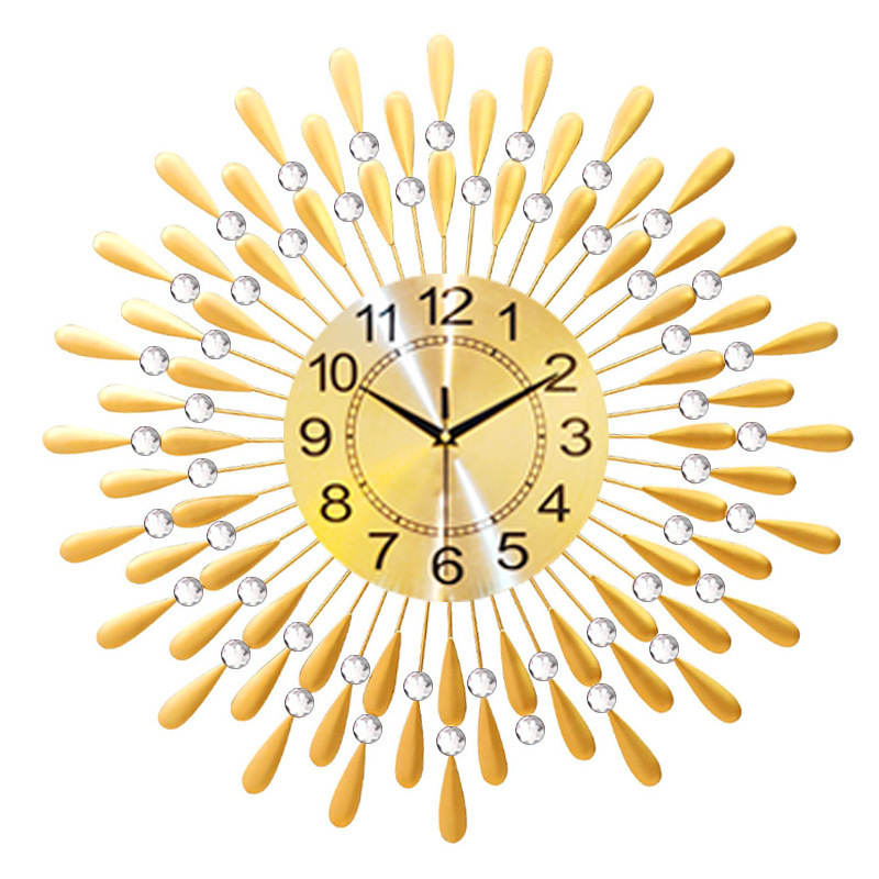 Reloj de gypsophila Reloj de pared Sala de estar Moda Alta Sensación Simple Ligero Decoración de lujo Colgante de pared Restaurante Reloj silencioso