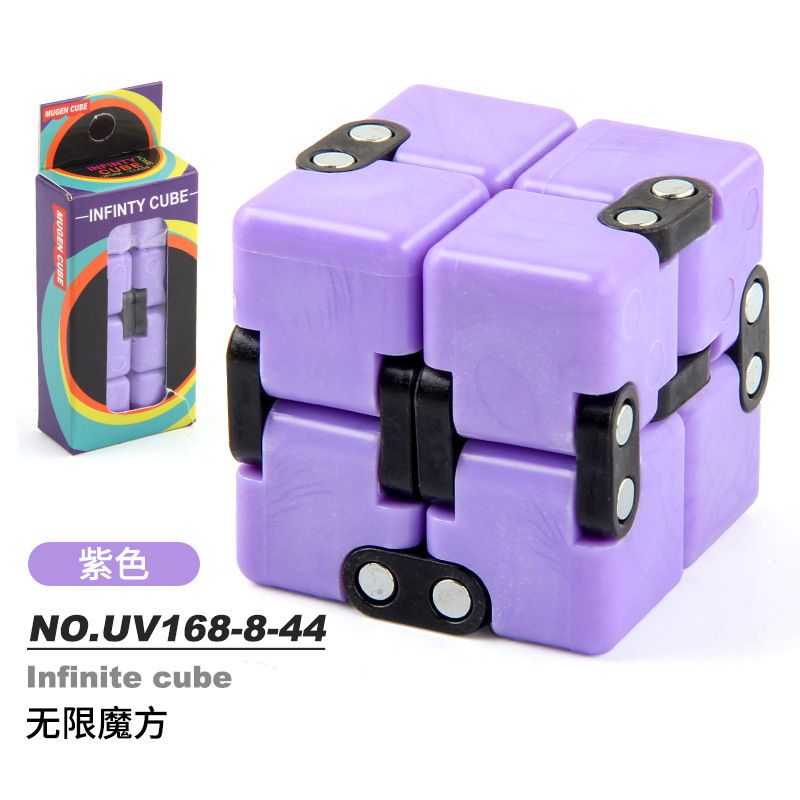Cross-border infinito plegable UV impreso Cubo de bolsillo Flip cuadrado de segundo orden cubo estrellado dedo descompresión ventilación juguete