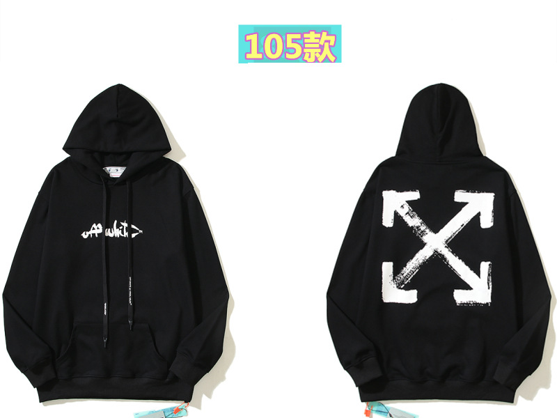 Marca de moda offwhite graffiti religioso pintura al óleo impresión de flecha hombre y mujer suelta OW pareja alta calle hoodie abrigo