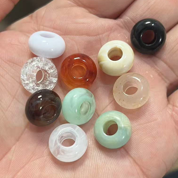 Manufacturer Wholesale Acrylic Large Hole Abacus Beads Semi-Finished Loose Beads DIY Cheongsam Buttons Bracelet Necklace Accessories